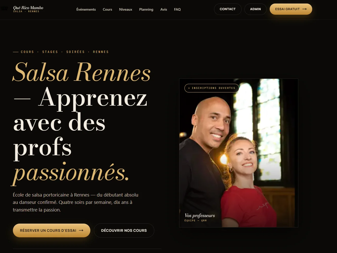 Site Salsa Rennes — vitrine web école et communauté salsa